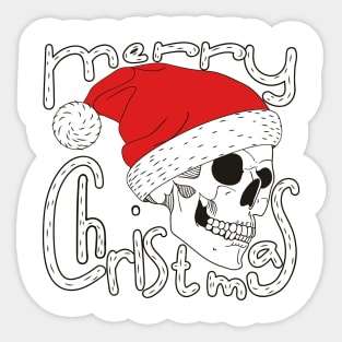 Merry Christmas Skull Face Sticker